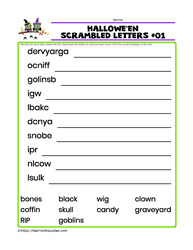 Halloween Scrambled Letters#01